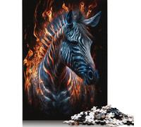 Fire Animal Zebra Jigsaw Puzzles 500 Pieces Adults Jigsaw Games Educational Toys Puzzle For Christmas Birthday Gifts 500pcs (52x38cm)