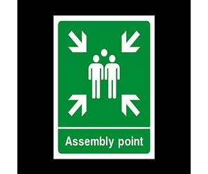 Fire Assembly Muster Point Plastic Sign - Fire/Emergency/Exit/Alarm/Push/Extinguisher/Assembly (EE58)