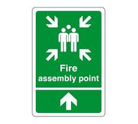 Fire assembly point arrow up sign - safety sign - business signs, carpark safety signs - 3mm Aluminum Dibond for indoor/outdoor usage (400mm x 300mm) 14m Viewing Distance.