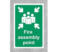 FIRE ASSEMBLY POINT - HEALTH AND SAFETY SIGN - 300mm x 400mm 3mm Aluminium Composite ultra hi-durability sign