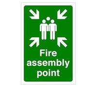 Fire assembly point Safety sign -1.2mm Rigid plastic 600mm x 400mm
