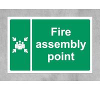 Fire Assembly Point Sign - 3mm Aluminium Composite ultra hi-durability sign - 400mm x 300mm