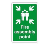 Fire assembly point sign - safety sign - business signs, carpark safety signs- 3mm Aluminum Dibond for indoor/outdoor usage (300mm x 200mm) 7m Viewing Distance.