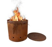 Fire barrel, fire bowl, fire basket, fire pit, rust patina, Corten steel