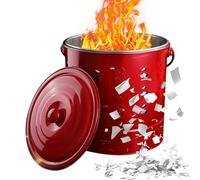 Fire Barrel - Galvanised Metal Incinerator | Fires Wood Burners, Stainless Steel Paper Trash Bucket With Lid | Heat-Resistant Burner For Backyard Fireplaces Landscapers Campfire Bonfires Yard Garbage