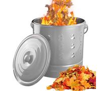 Fire Barrel - Stainless Steel Paper Trash Bucket with Lid and Heat-Resistant Burner, Ideal for Backyard Fireplaces, Campfires, Bonfires, Yard Cleanup, Farms, and Gardening Use