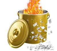 Fire Barrel, Stainless Steel Trash Burner, Heat-Resistant Paper Waste Bucket with Lid, Outdoor Ash Can Incinerator Bin for Backyard, Bonfires, Campfire, Garbage, Farm, Yard, Garden, Fireplace