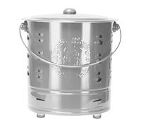 Fire Barrel, Stainless Steel Trash Burner with Lid, 10.24x10.24in Heat Resistant Outdoor Bucket, Portable Ash Can Design for Backyard, Campfires, Bonfires, Yard Waste, Farm, Garden, Landscapers