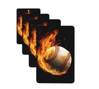 Fire Baseball Car Air Fresheners Cards 4 Pcs Hanging Fragrance Scented Cards Long-Lasting Car Aromatherapy Tablets for Wardrobe Bathroom Car Interior Mirror Pendant Gifts