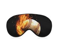 Fire Baseball Sleep Mask for Women Men, Breathable Soft Sleeping Mask Adjustable Eye Cover Light Blocking Eye Masks for Travel, Home, Office, Nap, Flights