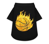 Fire Basketball Ball Flaming Cute Pet T-Shirts Dog Shirt Clothes Funny Beach Pullover Cat Sweatshirt For Small Pets 3XL