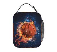 Fire Basketball Galaxy Insulated Lunch Box For Teen Boys Girls, Portable Lunch Bag Reusable Cooler Tote For Women Man Office Travel Picnic Camping Beach