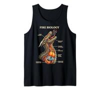 Fire Biology Dragon Nerd Anatomy Mythical Science Diagram Tank Top