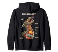 Fire Biology Dragon Nerd Anatomy Mythical Science Diagram Zip Hoodie