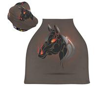 Fire Black Horse Baby Car Seat Cover Canopy Stretchy Nursing Covers Breathable Windproof Winter Scarf for Infant Breastfeeding Boys Girls