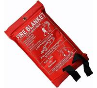 Fire Blanket, 1m x 1m, Quick Unfolding, Easy to Use with Loops, Ideal for Kitchen, Office, Home, Caravan