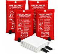 Fire Blanket 4 Pack, Fiberglass Safety Blanket for Home Kitchen Office