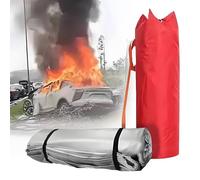 Fire Blanket for Car, Fiberglass Silicone Coated 1100°C Reusable Emergency Fire Suppression Blanket, Survival Safety for Electric Vehicle Truck Automotive Conflagration 6x9m