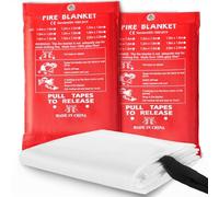 Fire Blanket For Kitchen Fire Protection Blanket DIN EN 1869:2019 Retardant Blankets for Accidental Accidents Safety Design for Kitchen,Fireplace,Grill,Car,Warehouse Fire Blanket1m*1m (1)