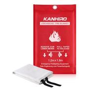 Fire Blanket Kitchen Fire Blanket - kanhiro 1.2 m x 1.8 m Fibreglass Fire Protection Blanket DIN EN 1869:2019 Retardant Blankets for Accidental Safety Design for Kitchen, Fireplace, Grill, Car,