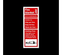 Fire Blanket Plastic Sign with double sided fixing tape - Emergency/Fire Extinguisher/Exit