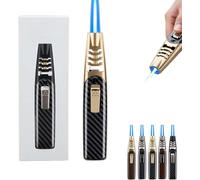 Fire Blaze Lighter,2024 New Fireblaze Electric Lighter,Powerful Adjustable Flame Dual-Arc Torch Lighter,Bright Blaze Torch Lighter,Fire Blaze Lighter Electric,Windproof Straight Lighter (Gold A)