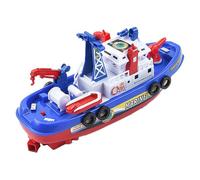 Fire Boat Toy - Electric Water Play Toy with Automatic Spray, Lights & Music | Battery Operated Toddler Boat for Pool, Bathtub & Beach | Splash Ship Adventure Game for Kids Ages 3-5 Years