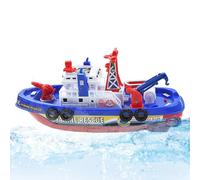 Fire Boat Toys, Fire Boat Water Toys - Electric Water Play Game Boat Toys - Automatic Water Spray for Bathtub Pool Beach, Battery Operated Boat with Lights and Music
