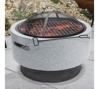 Fire Bowl BBQ Grill Pit Log Burner Rack Garden Patio Outdoor Coal Heater Camping