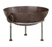 Fire Bowl Made of Robust Iron 55 x 55 x 38 cm with 3 Sturdy Legs and Handles, Ideal for Garden, Patio, Outdoor Use, Enjoy Warmth and Cosy Atmosphere When Barbecuing and Fire