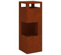 Fire Pit Weathering Steel Brown 35 x 35 x 100 cm. Cold-rolled Steel Rectangular