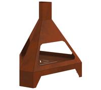 Fire Bowl Weathering Steel Wood-Burning Fireplace Outdoor Triangular vidaXL