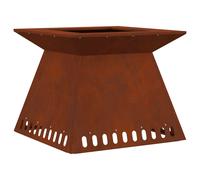 Fire Pit Black Cold-Rolled Steel 60 x 60 x 50 cm Square Outdoor Wood-Burning Mat