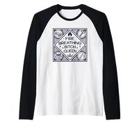 Fire Breathing Bitch Queen Funny Feminist Feminism Equality Raglan Baseball Tee