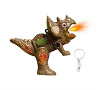 Fire-breathing Dinosaur Figurine,Fire Breathing Dragon Toy, Flame-spitting Triceratops Tyrant Dinosaur with Keychain,Ideal for Party Favor, or Collectiblecomes