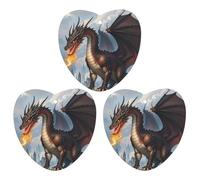 Fire Breathing Dragons Car Air Freshener, 3 Pcs Love form Hanging Air Freshener Cards, Long Lasting Fragrance Scented Cards for Car, Home, Office White-style