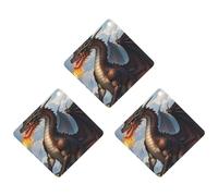 Fire Breathing Dragons Car Air Freshener, 3 Pcs Rhombus Hanging Air Freshener Cards, Long Lasting Fragrance Scented Cards for Car, Home, Office Gray-style