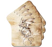 Fire Breathing Flying Dragon Coaster/Set of 4 Coasters