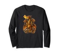Fire Breathing Hydra Dragon Art Three Long Neck Monsters Long Sleeve T-Shirt