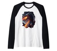 Fire Breathing Invincible Dragon Raglan Baseball Tee