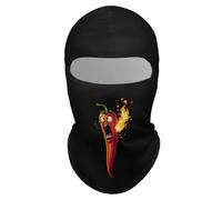 Fire Breathing Red Hot Roasted Chili Pepper Breathable Balaclava Sun Protection Full Face Mask Cycling Sunscreen Headcover Cap Windproof Sports Headwear