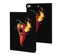 Fire Breathing Red Hot Roasted Chili Pepper Funny Tablet Cases Multi-Viewing Angels Trifold Stand Case Compatible with iPad Series