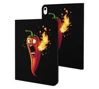 Fire Breathing Red Hot Roasted Chili Pepper Funny Tablet Cases Multi-Viewing Angels Trifold Stand Case Compatible with iPad Series