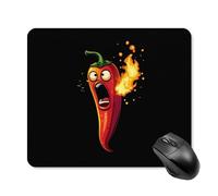Fire Breathing Red Hot Roasted Chili Pepper Printed Square Gaming Mouse Mat Soft Non-Slip Computer Game Mice Pad for Home Office Laptops