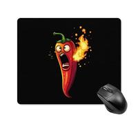 Fire Breathing Red Hot Roasted Chili Pepper Printed Square Gaming Mouse Mat Soft Non-Slip Computer Game Mice Pad for Home Office Laptops