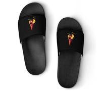 Fire Breathing Red Hot Roasted Chili Pepper Unisex Summer Sliders Waterproof Beach Slippers Lightweight Anti Slip House Shoes