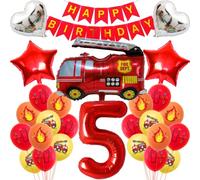 Fire Brigade Birthday Decoration 5 Years Boy Children's Birthday Fire Engine Decoration Boy Birthday Decoration Fire Brigade Decoration 5th Birthday Boy Fire Engine Balloons Decoration Fire Brigade Ch