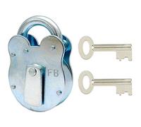 Fire Brigade FB1 Old English Style Padlock with 2 Keys, Silver, Round | Stainless Steel Construction, Key Lock Type, Hand Control Operation, Outdoor Rated, Made in England
