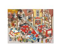 Fire Brigade in My Village,Jigsaws Puzzles 1000 Pieces Teens Kids Jigsaw Entertainment Toys Brain Challenge Puzzle(75x50cm)-AC34