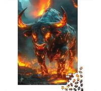 Fire Bull Mythic 1000 Piece Recycled Paper Jigsaw Puzzle for Adults Reusable Stress Relief Challenging Fun Brain Teaser 52x38cm/1000pcs